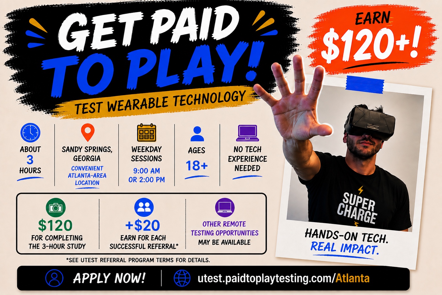 Get Paid to Play wearable technology testing campaign